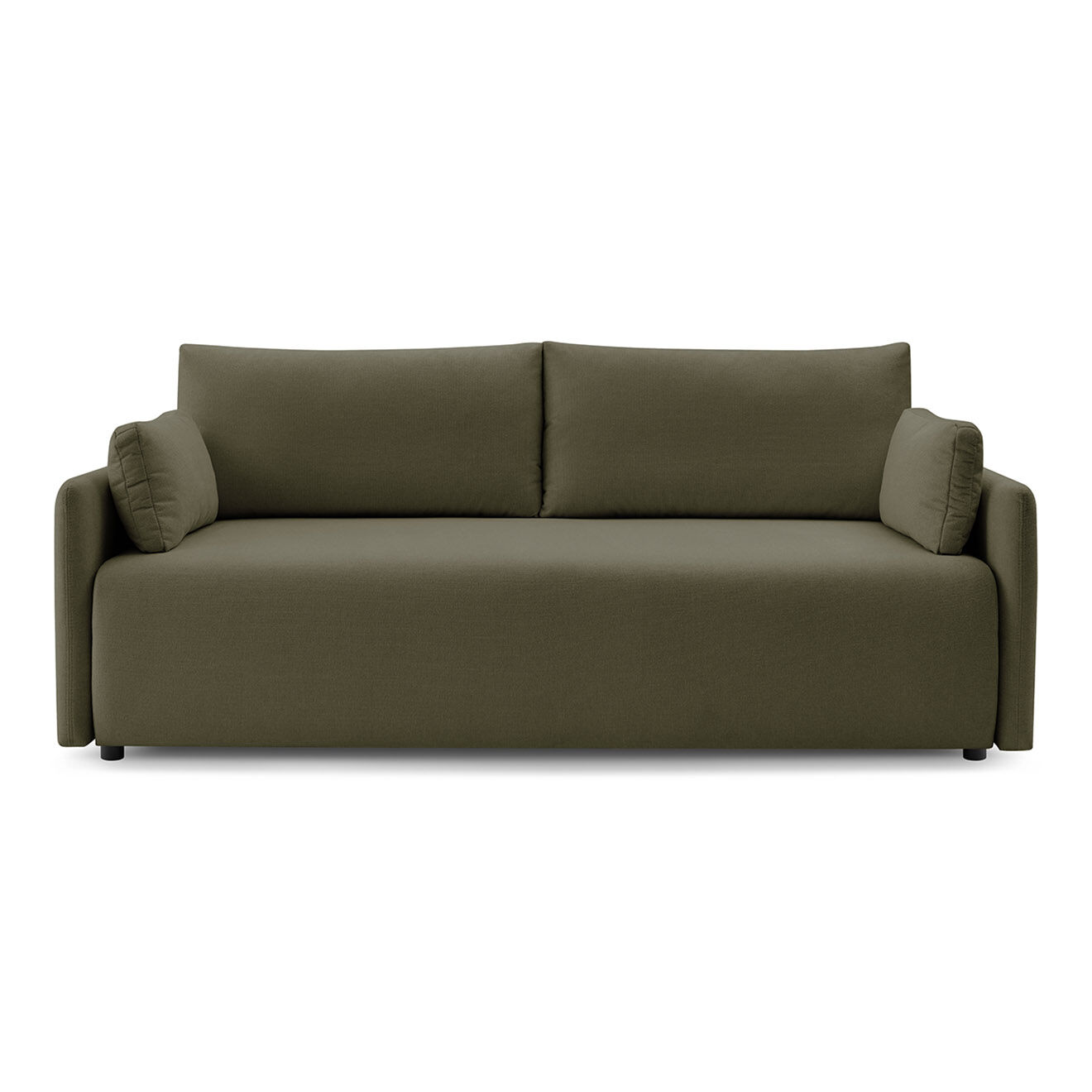 Bobochic Canapé droit convertible coffre marcel tissu lisse vert - 211x100x86 cm