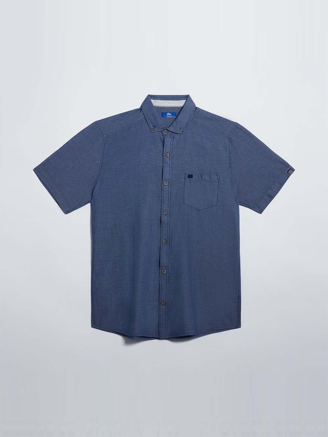 Chemise Homme Manches Courtes Bleu Marine