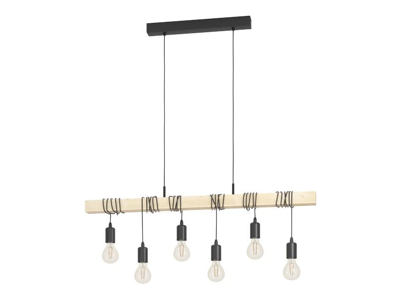 EGLO Leuchten Pendelleuchte TOWNSHEND schwarz, braun exkl. Hängeleuchte