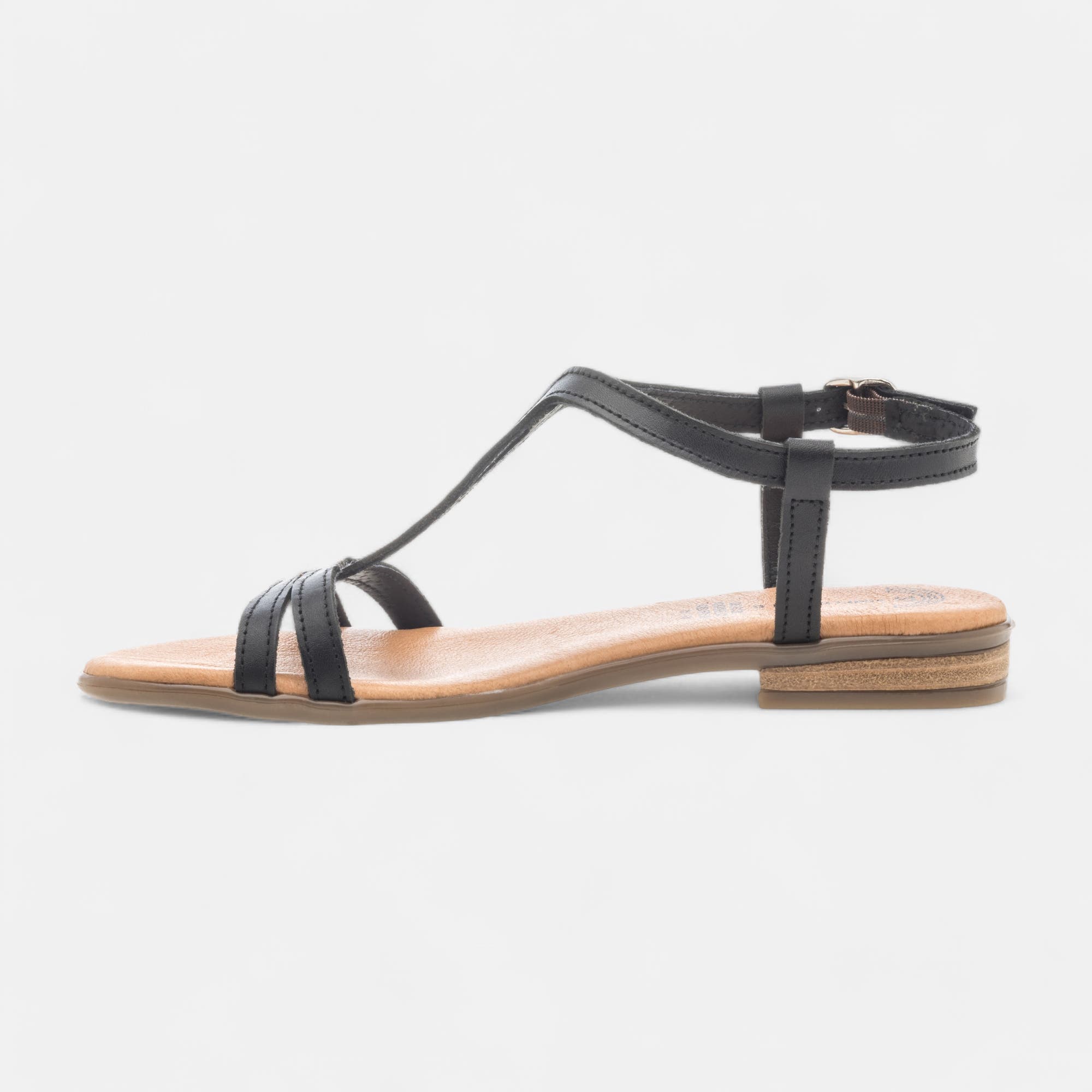 Sandales Femme en cuir noir
