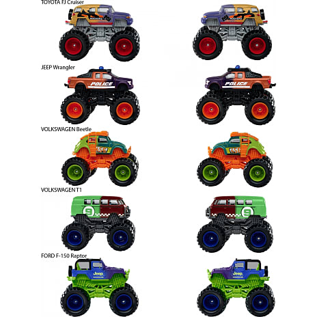 Majorette monstertruck m. farveændring 7,5 cm – flere varianter - assorteret