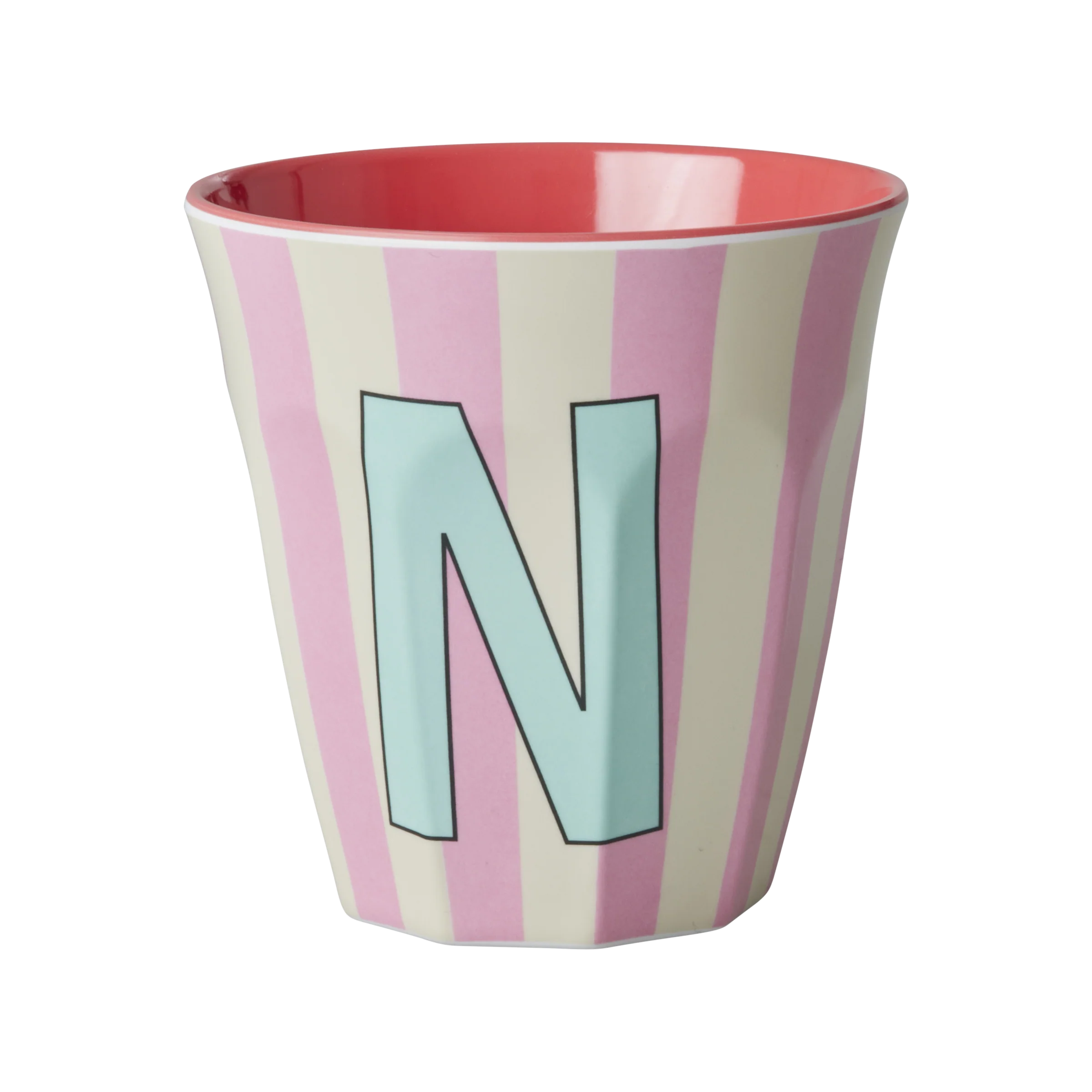 RICE  Melamine Alfabet kop, pink mix - 250 ml.