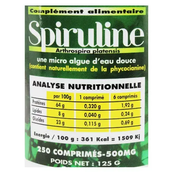 MBE Spirulina 500mg 250 comprimidos