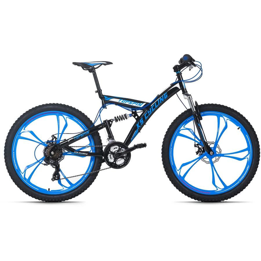 KS Cycling Mountainbike Fully 26 Zoll Topspin schwarz-blau