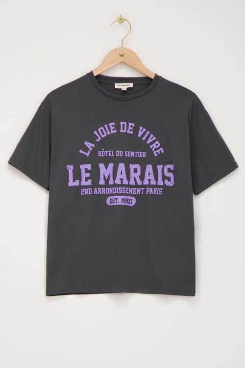 Donkergrijs T-shirt Le Marais