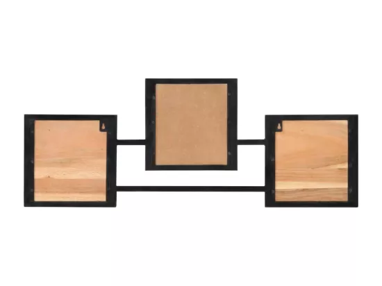 Porte-manteau mural 90x1x35 bois massif d'acacia et fer
