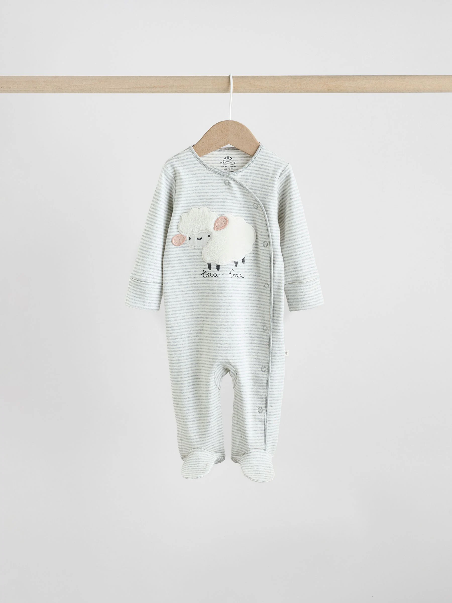 Grijs - Baby Popper Sleepsuits 3 Pack