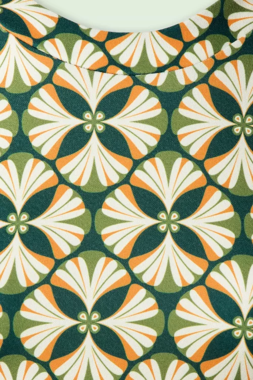 Vintage Chic for Topvintage Tonya geometrische a-lijn jurk in groen
