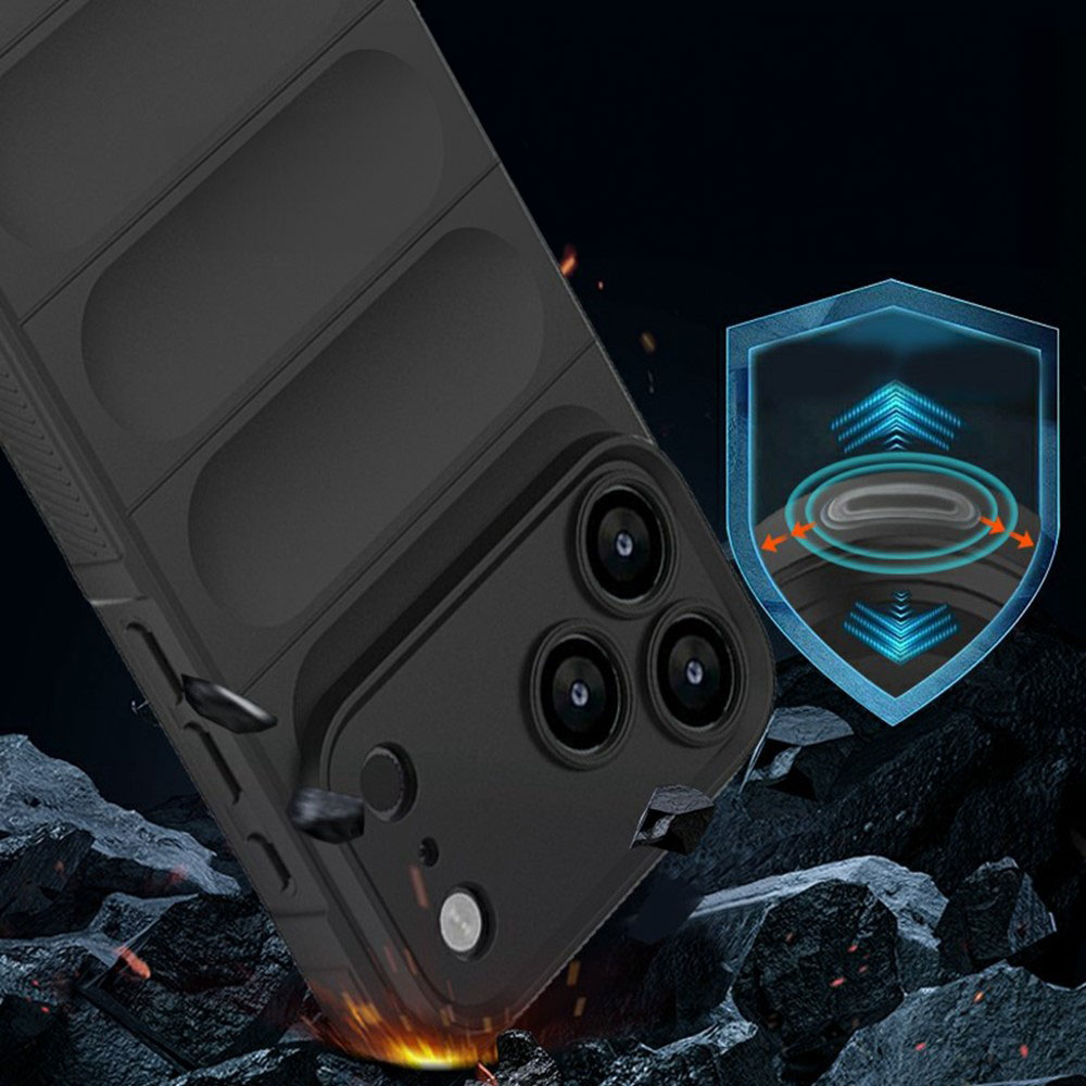 iPhone 17 Pro Outdoor Gummi Schutzhülle Anti-Drop - Dunkelrot