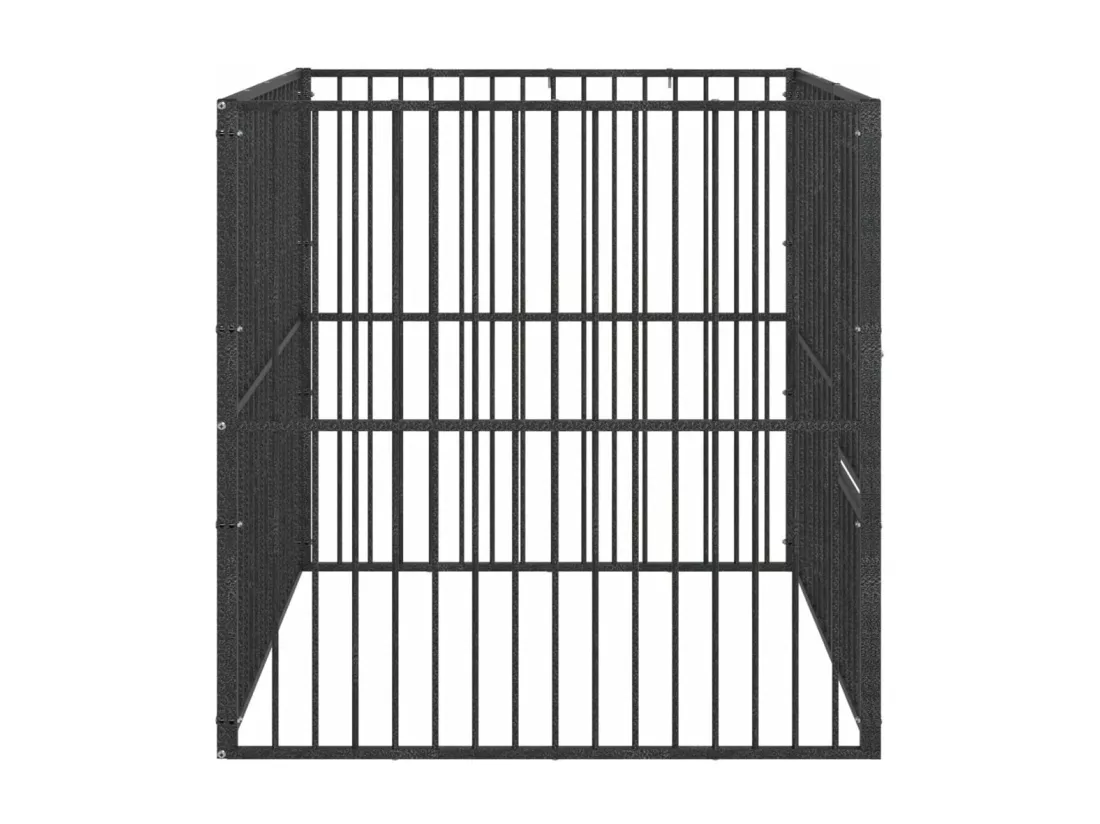 Parc pour chien 4 noire 100 x 100 x 100 cm 02_0043639