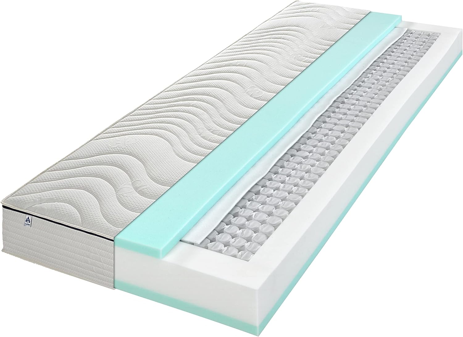 Irisette Rügen 1.000er Tonnentaschenfederkernmatratze, 24cm hoch, 7-Zonen Wendematratze, Härtegrad 4, 90x200cm, Öko-Tex zertifiziert, produziert nach deutschem Qualitätsstandard