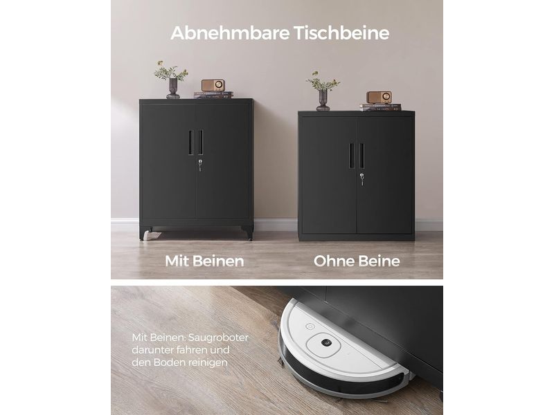 Songmics Aktenschrank 80 x 40 x 90 cm Abschliessbarer Aktenschrank