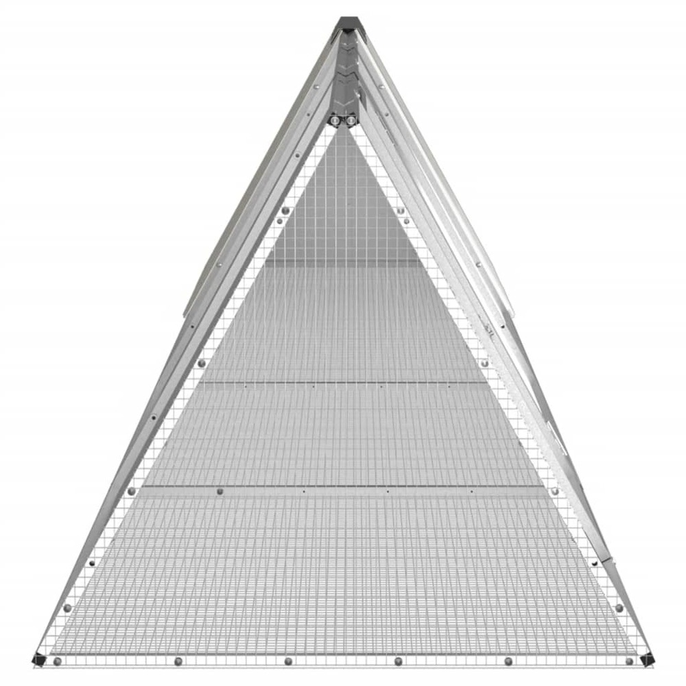 Cage pour lapin gris 403,5x80,5x71 cm acier galvanisé