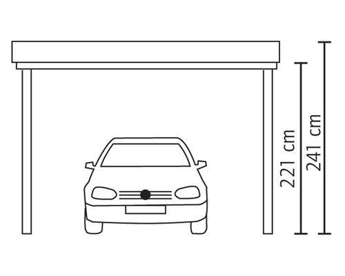 SKAN HOLZ Friesland enkele carport 397x860 cm met dompelgeïmpregneerd aluminium dak