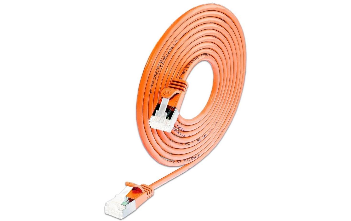 Slimpatchkabel RJ-45, Cat 6A, U/FTP, 0.15 m, Orange,50-Pack<br>SLIM Multipack, 50x 15cm KAT6A Patchkabel, Orange