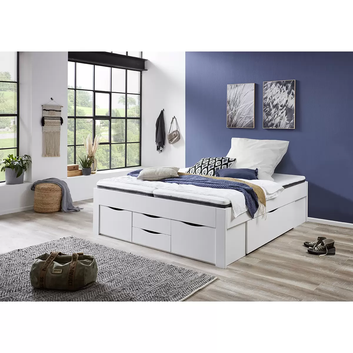 Stauraumbett Noah 180x200 weiss