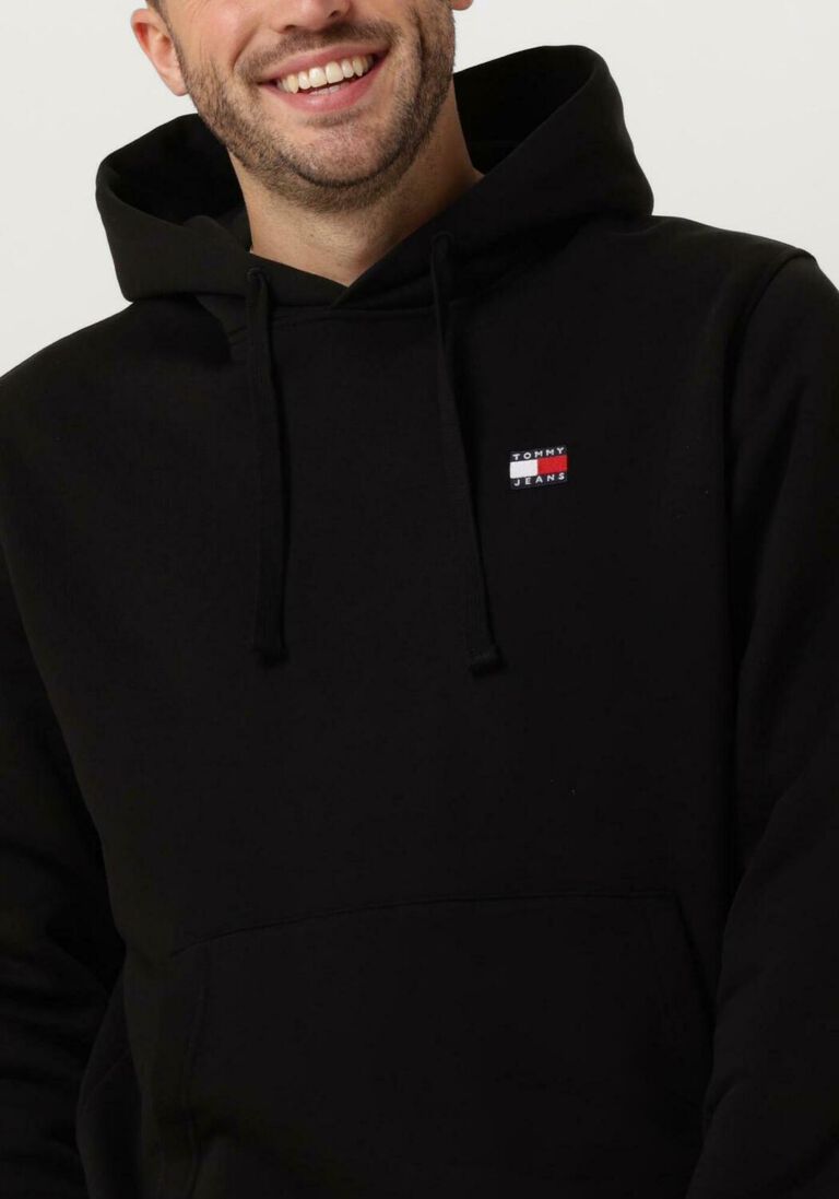 TOMMY JEANS zwarte tommy jeans trui tjm reg badge hoodie ext