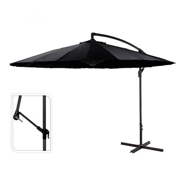 Ambiance Chapéu-de-sol Preto 3m Altura Máxima, 300cm Diâmetro