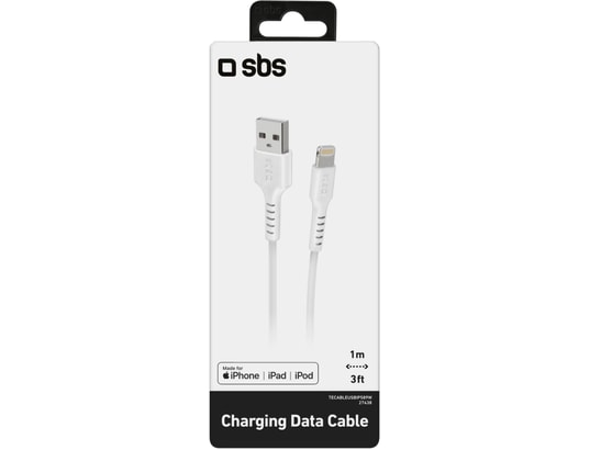SBS - Câble USB Données/Recharge Usb - Lightning Apple Blanc
