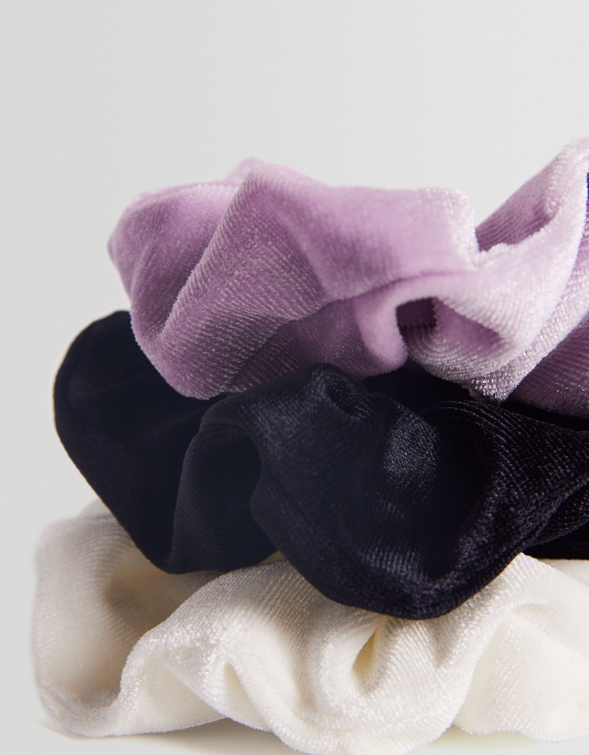 Conjunto de 3 scrunchies de veludo