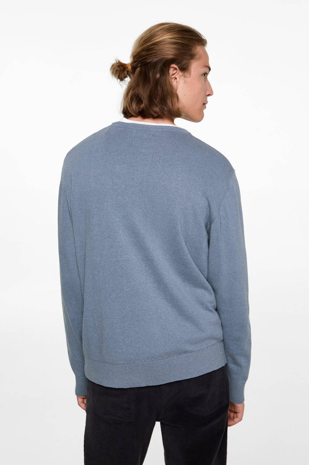 MANGO TEEN pullover blauw fijn gebreid