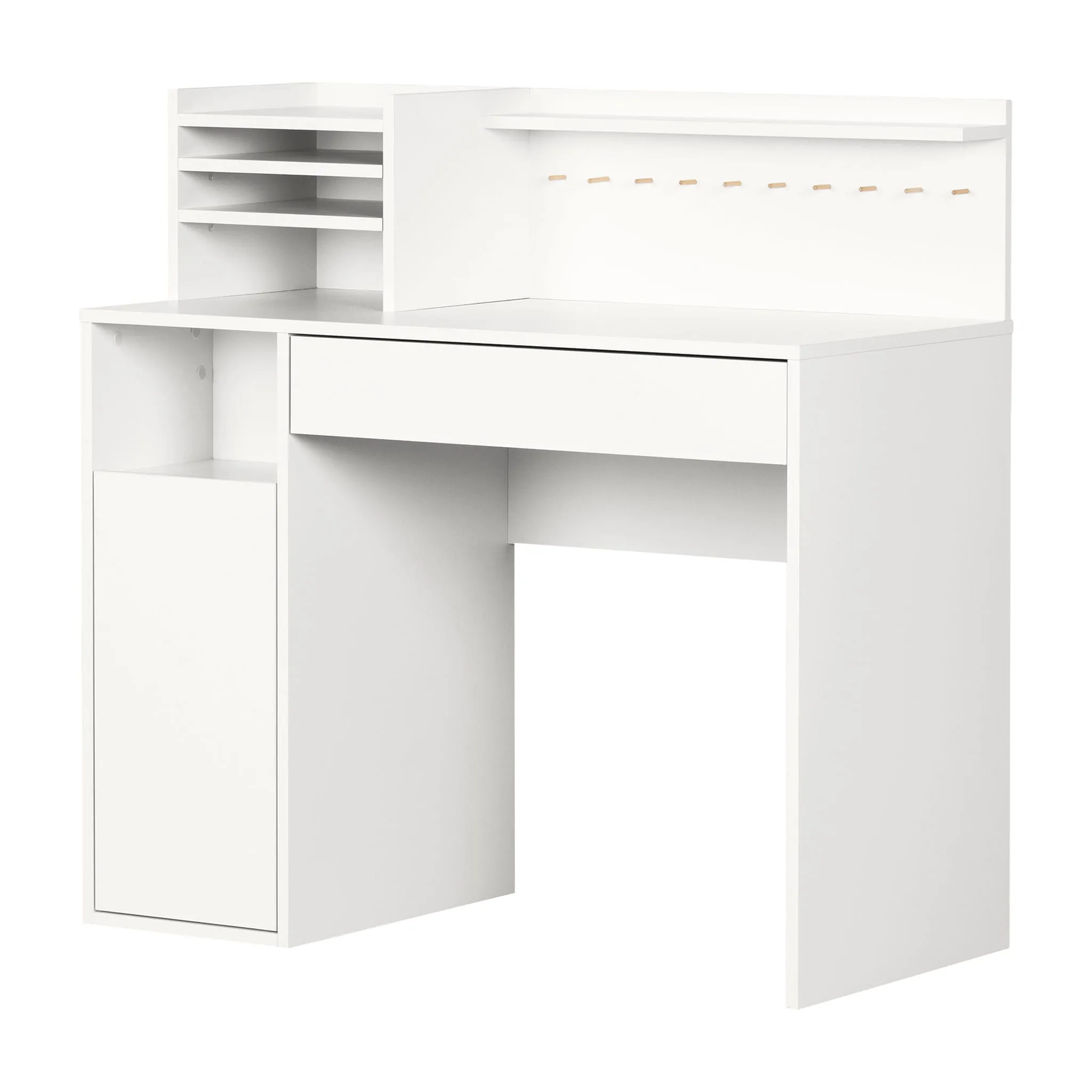 South Shore Table de Bricolage avec Huche - Crea Blanc solide