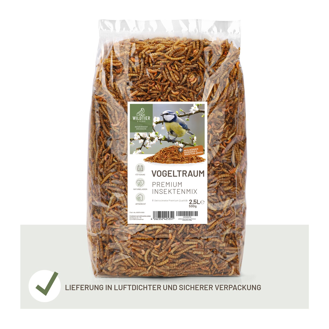wildtier liebe Vogeltraum - Premium Insektenmix 500g