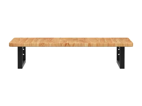 Étagère de vasque murale acier et bois de chêne massif