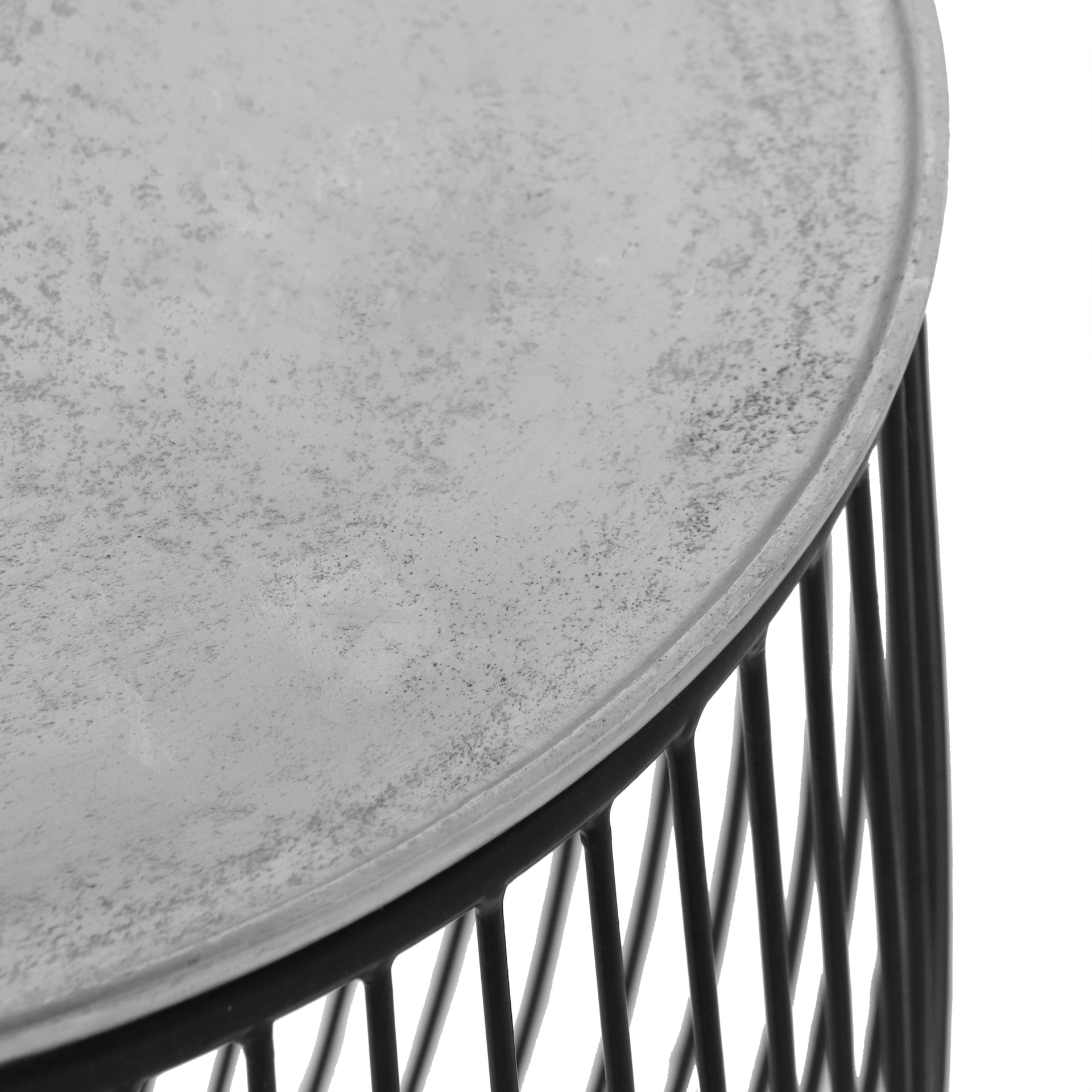 Beistelltisch RINARA 43 x 43 cm silberfarbig/schwarz
