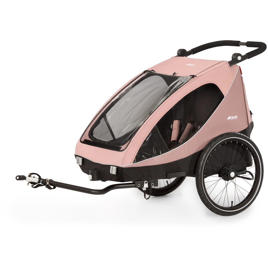 hauck 2in1 Fahrradanhänger und Buggy Dryk Duo Rose