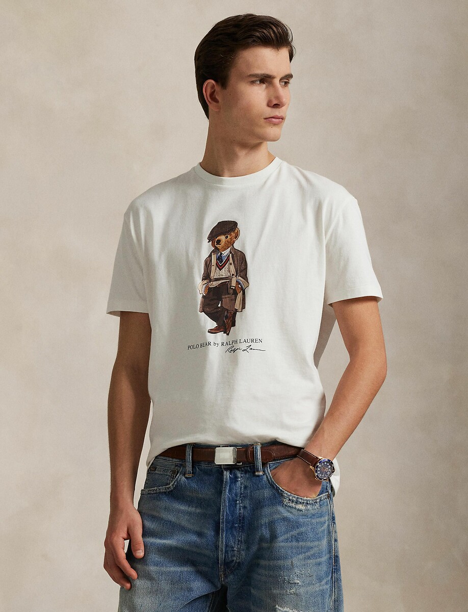 POLO RALPH LAUREN<br>Camiseta de manga curta com o logotipo do urso