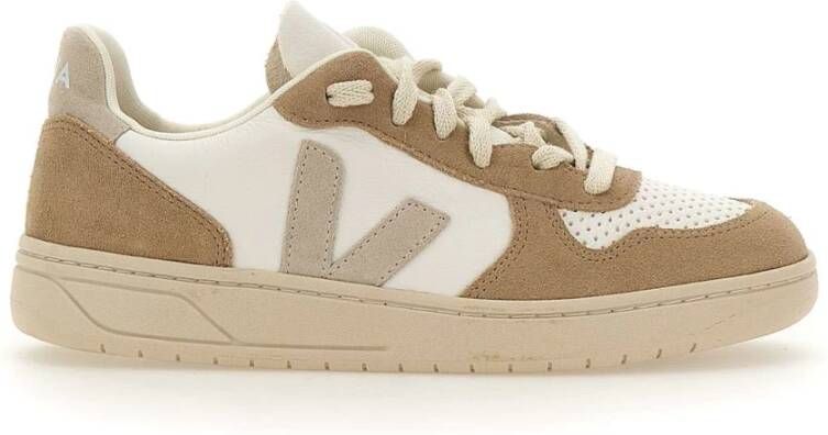 Veja V-10 Chromefree Leather Sneakers Wit Platine Vx0502935 White