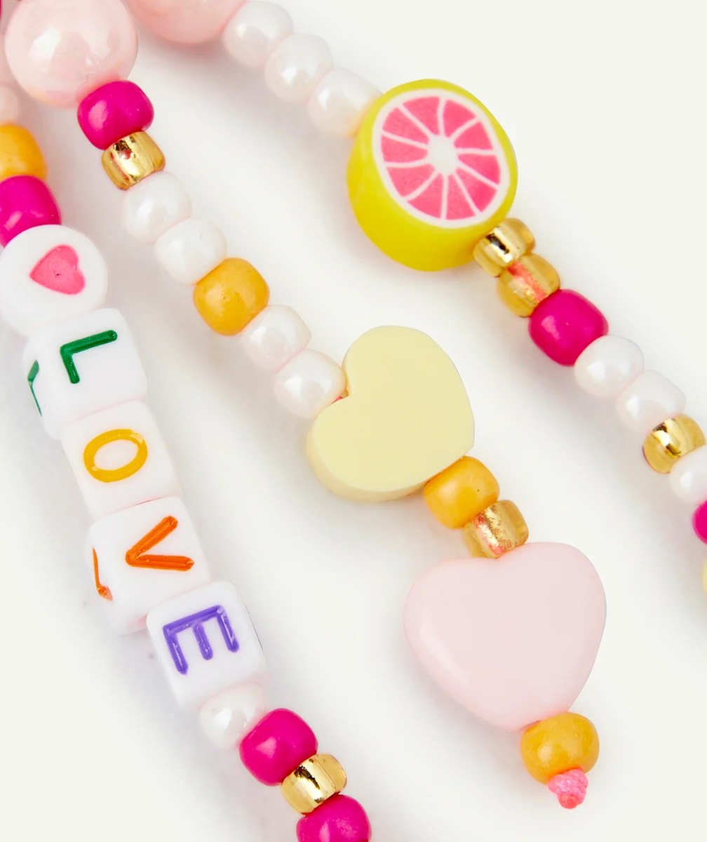 PORTE-CLÉS FILLE AVEC PERLES COLORÉES ET MESSAGE