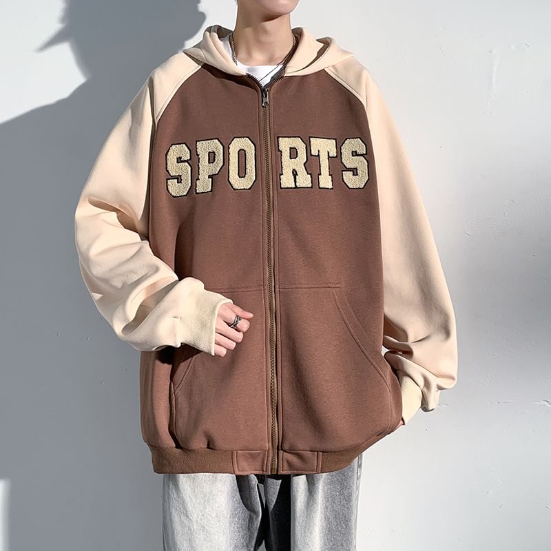 Dandyluxe - Oversized hoodie met geborduurde letters en rits