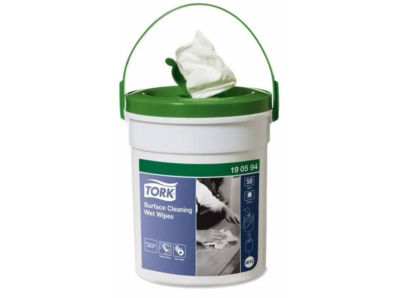 Overfladerengøring Tork Wet Wipes til overflader - spand med 58 klude - (4 stk.)