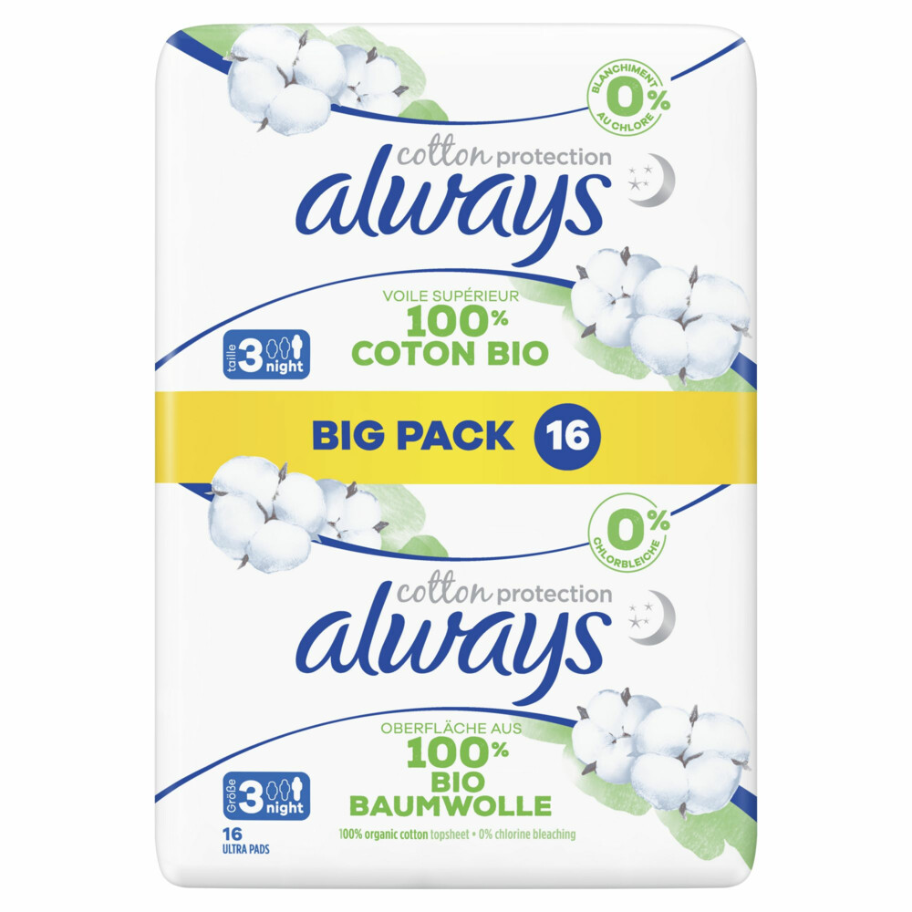 Always Maandverband Bio Cotton Night48 stuks