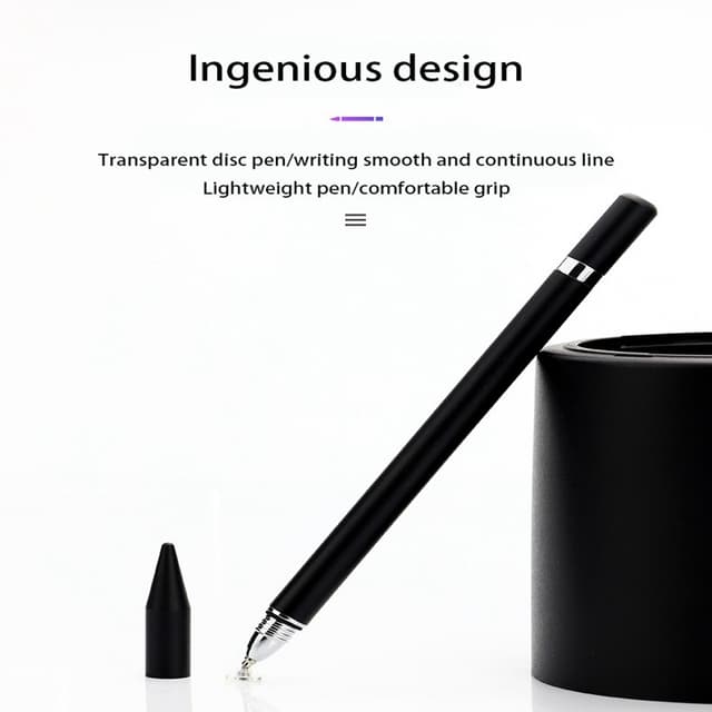 2 i 1 Stylus pen med skrivefunktion sort