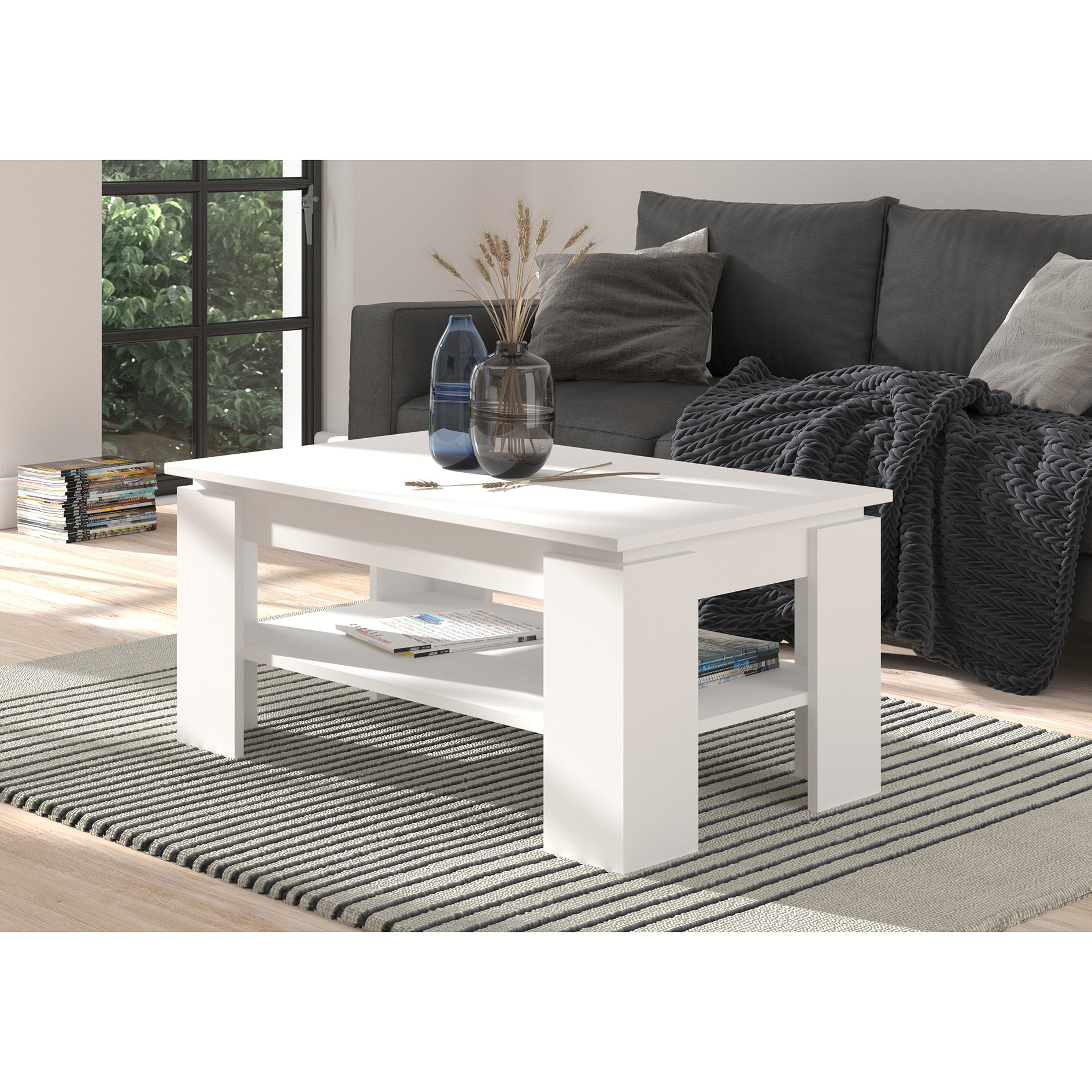 Couchtisch TITAN - weiß - 100 cm breit