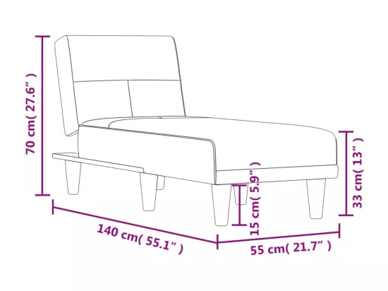 Prolenta Premium - Chaise longue noir tissu