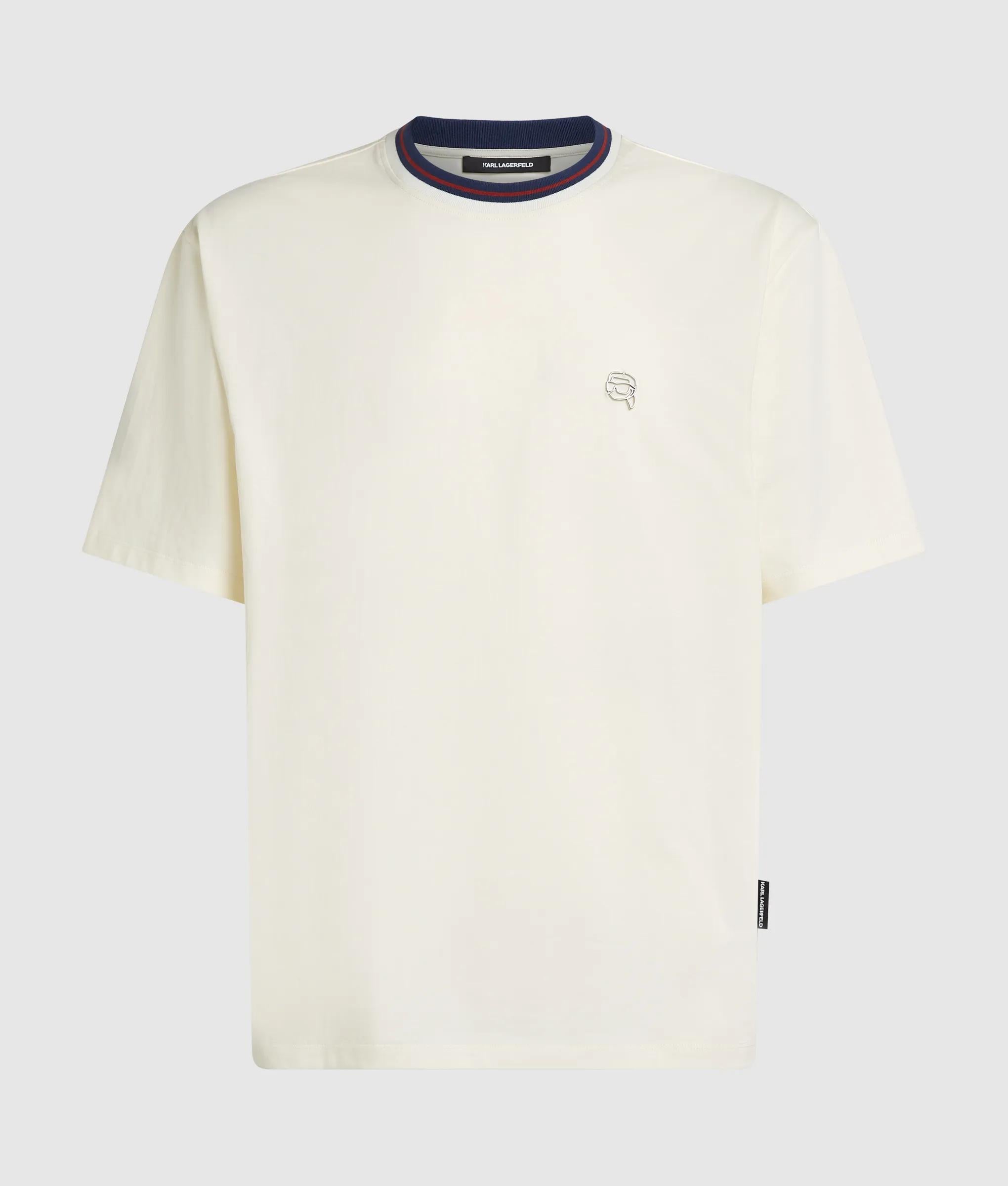 Ikon t-shirt met gestreepte hals