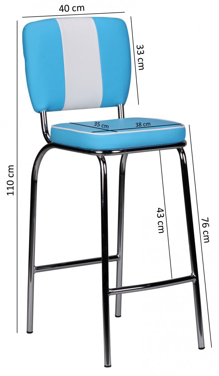 Barhocker Bryne blau/weiß