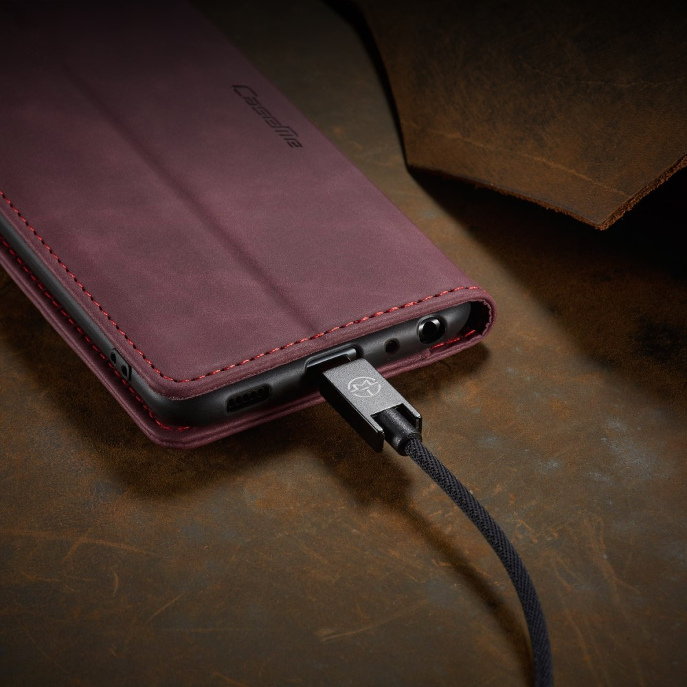 Samsung Galaxy A52s 5G / A52 (5G) Leder Tasche Flip Wallet Etui mit Kartenfächern - Rot