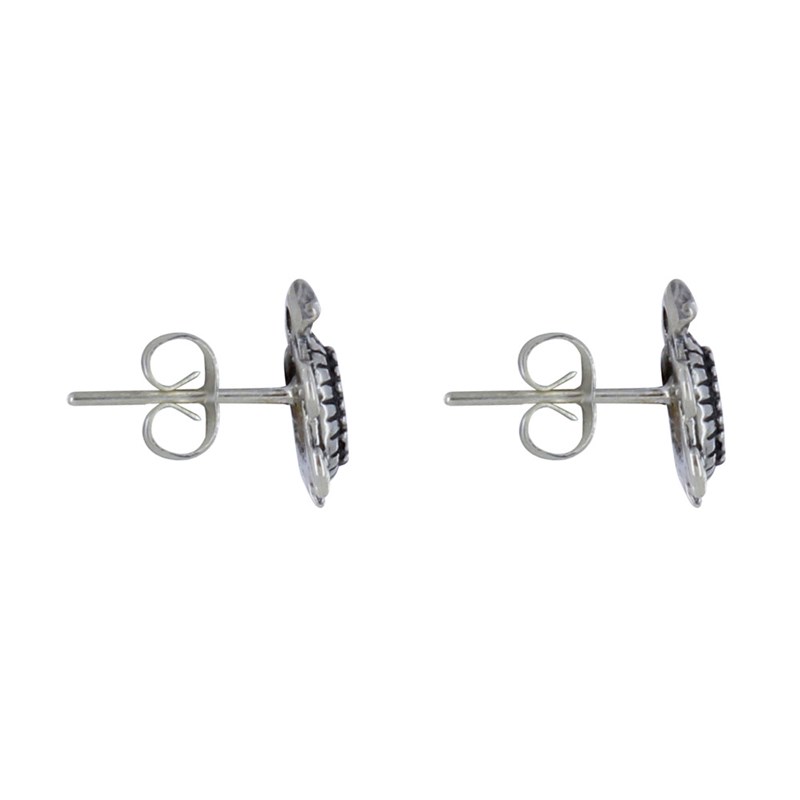 Boucles d'Oreilles Argent Tortue des Galapagos et Nacre Ivoire