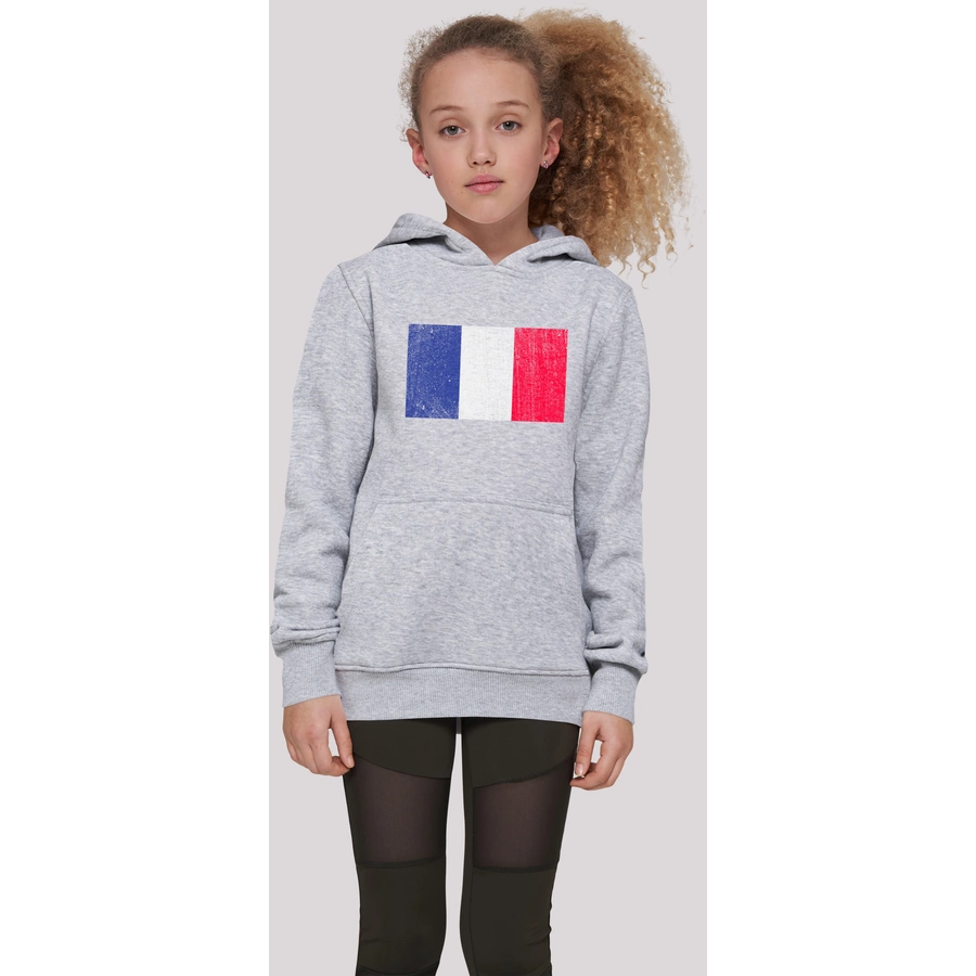 F4NT4STIC Hoodie France Frankreich Flagge distressed heather grey