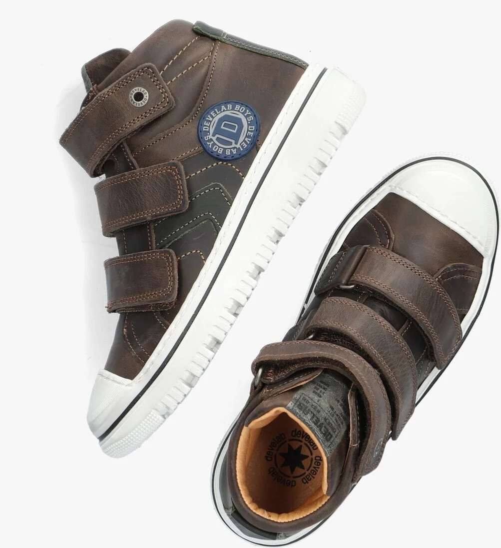 DEVELAB bruine develab hoge sneaker 41947