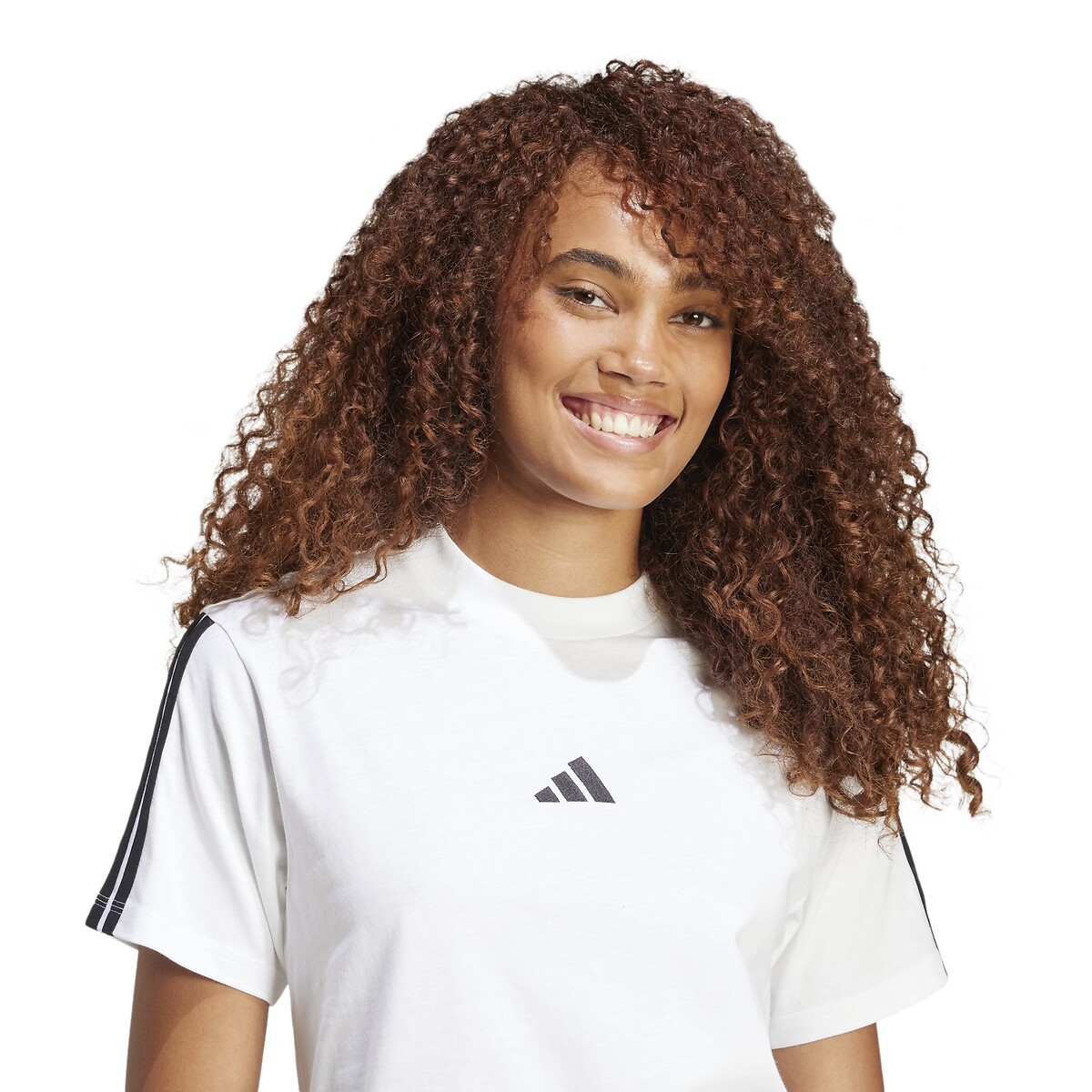 ADIDAS ROUPAS ESPORTIVAS<br>Camiseta Essentials Slim com 3 listras