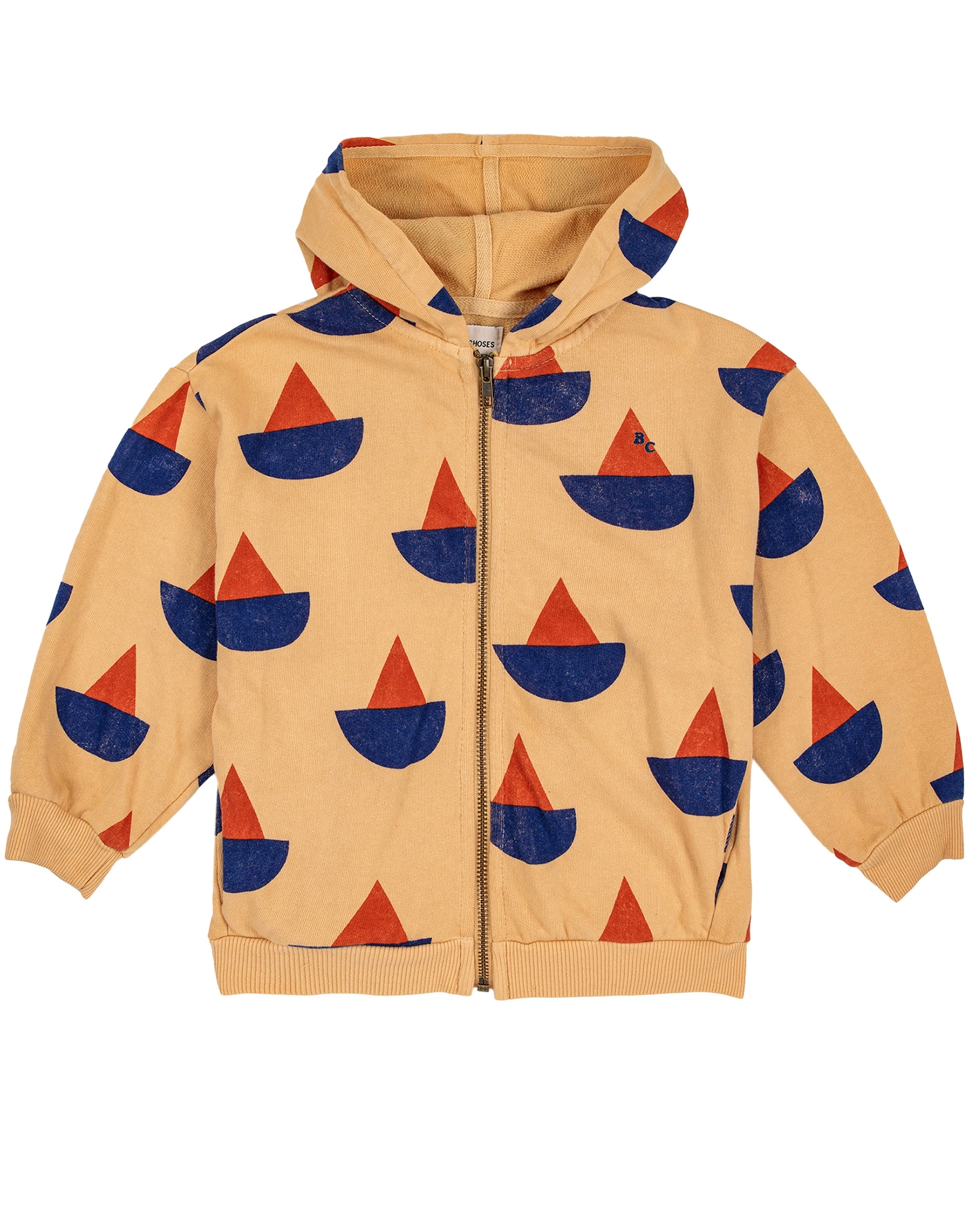 Kapuzensweatjacke SAIL BOAT ALL OVER in curry