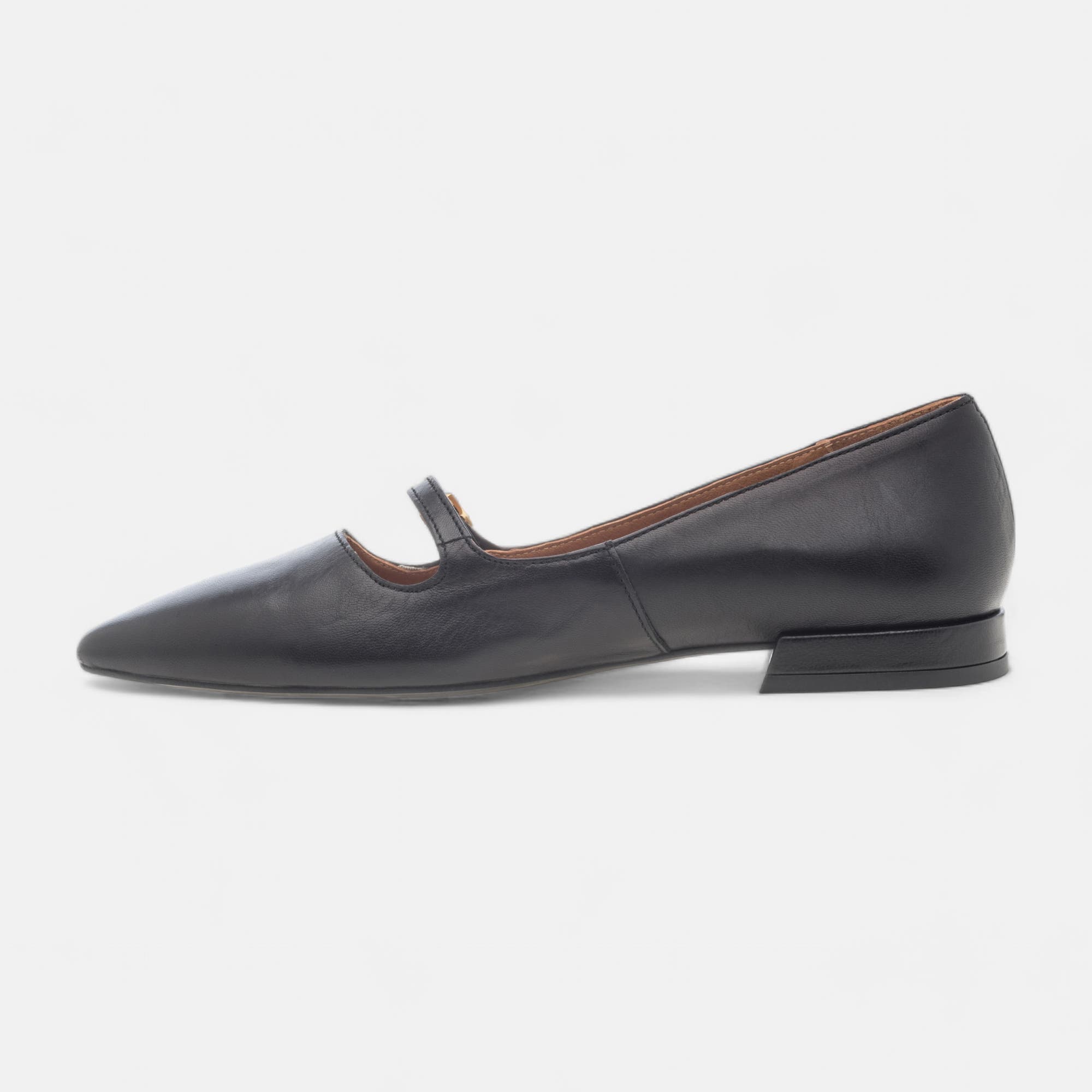 Ballerines Femme en cuir noir