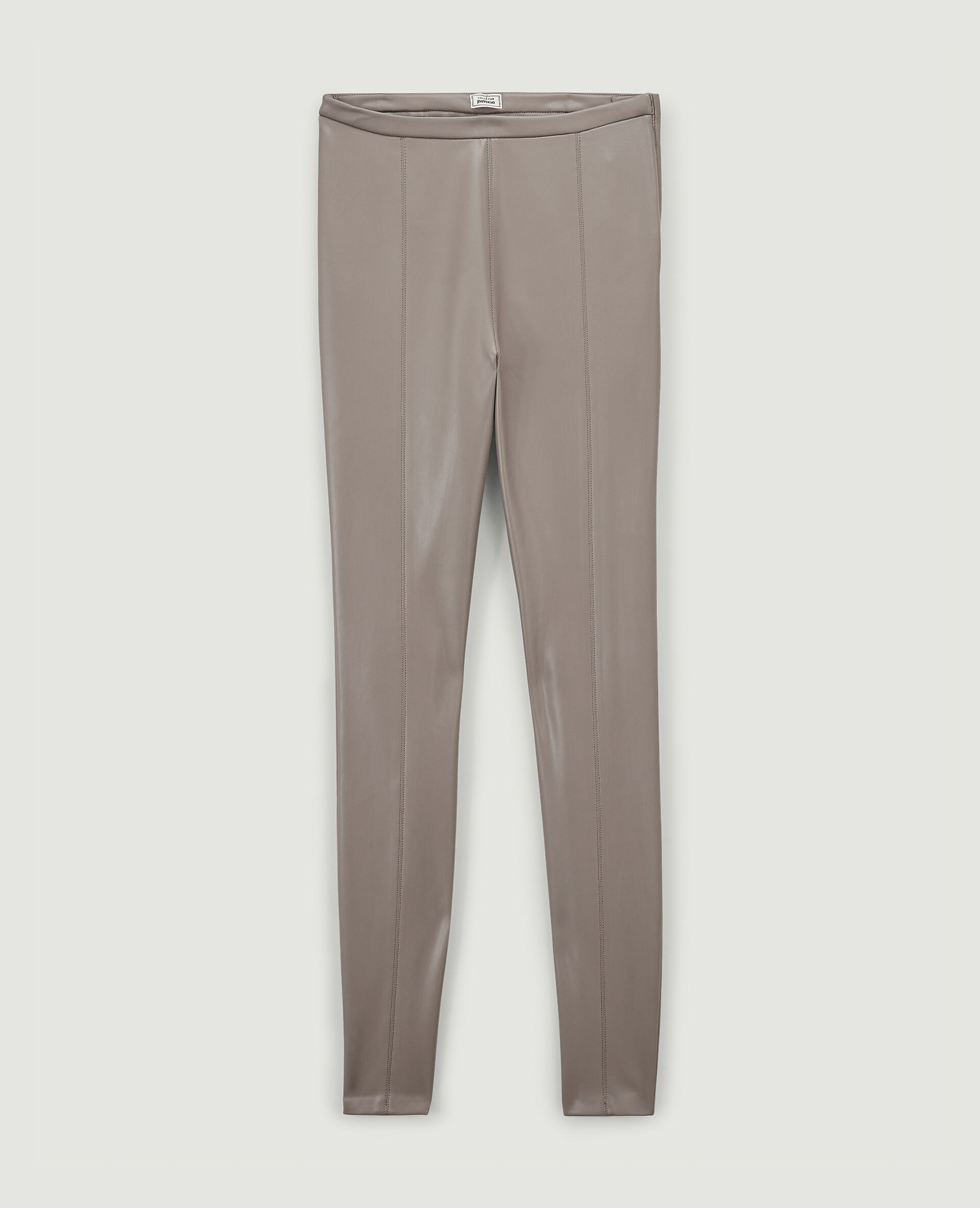 Legging simili cuir - Taupe