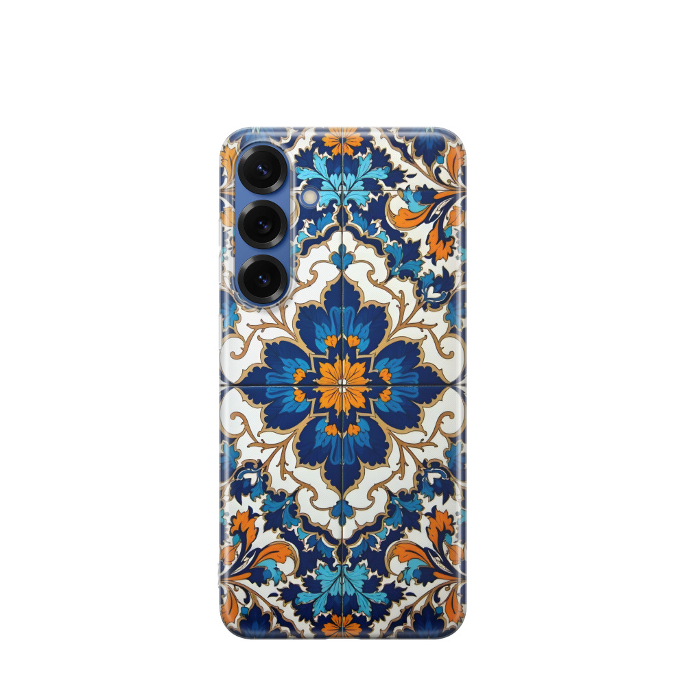 Samsung Galaxy S25 Plus Gummi Hülle Majolika Royale - Blau
